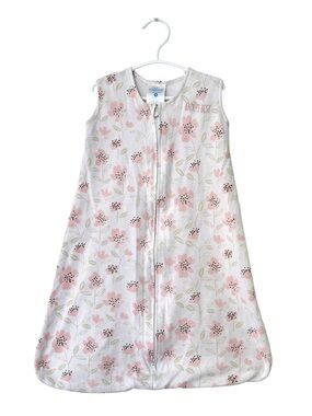 EUC Halo Baby Sleepsack Cotton Pink & White Floral Print Size Small 0-6 Months
